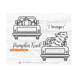 Fall Truck Svg,Pumpkin,Out Line,Stencil,DXF,Christmas,Cut file,Autumn,PNG,Pine Tree,Fine Line,Thanksgiving,Cricut,Instan