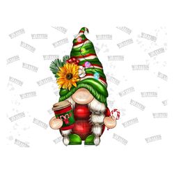 christmas gnome with coffee png sublimation design, christmas gnome png, gnome sublimation design, hand drawn gnome png,