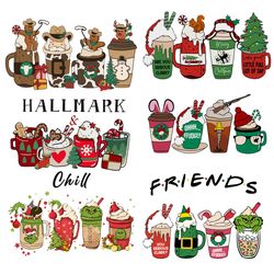 6 christmas coffee bundle png, christmas coffee png, coffee png, christmas logo png, instandownload