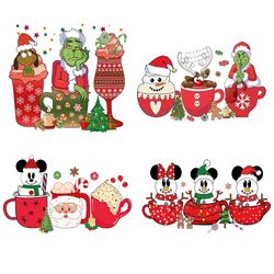 4 grinch christmas coffee bundle png, christmas coffee png, coffee png, christmas logo png, instandownload