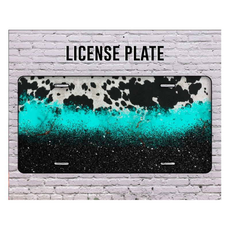 MR-26920238461-cowhide-black-glitter-turquoise-pattern-license-plate-cowhide-image-1.jpg