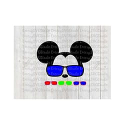 svg dxf file for mickey with aviator sunglasses