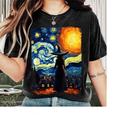 halloween shirt, witch halloween starry night shirt, funny halloween tee, scary halloween costumes, pumpkin halloween sh