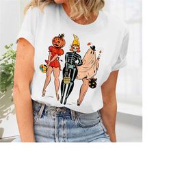 halloween shirt, vintage halloween witch pin up, funny halloween tee, scary halloween costumes, pumpkin halloween shirts