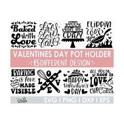 valentine pot holder svg bundle, potholder svg, oven mitt svg, valentines, kitchen svg bundle, baking svg, funny kitchen