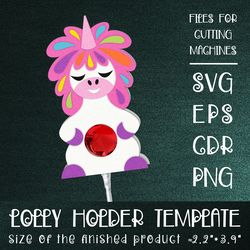 Unicorn Lollipop Holder | Paper Craft Template SVG