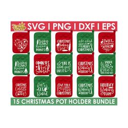 christmas pot holder svg bundle, potholder svg, oven mitt svg, kitchen svg bundle, baking svg, funny kitchen quotes, cut