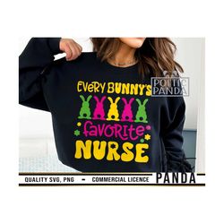 every bunny's favorite nurse svg png, funny easter svg, easter bunny svg, bunny ears svg, nurse easter svg, nurse life s