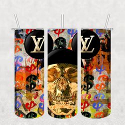 mickey louis vuitton tumbler 20oz skinny png, lv tumbler png, fashion 20oz skinny tumbler, fashion brand png, instant do