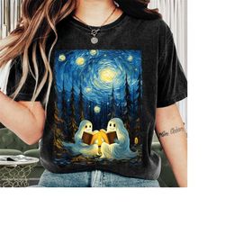 Halloween Shirt, Ghost Book Reading Camping Shirt, Funny Halloween Tee, Scary Halloween Costumes, Pumpkin Halloween Shir