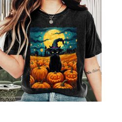 Halloween Shirt, Funny Black Cat Witch Shirt, Funny Halloween Tee, Scary Halloween Costumes, Pumpkin Halloween Shirts, H