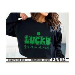 one lucky grandma svg png, lucky grandma svg, grandma shirt svg, best grandma svg, grammy svg, shamrock svg, st patricks