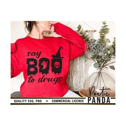 red ribbon week svg png, drug free svg, anti-drug svg, say boo to drugs svg, svg files for cricut, red ribbon week aware