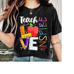 teacher shirt, teach love inspire shirt, first grade teacher shirt, teacher appreciation, funny teacher, teacher life, n