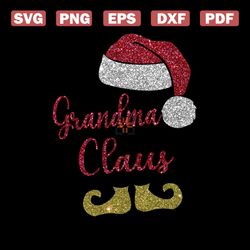 grandma claus svg, christmas svg, grandma svg, santa hat svg, santa shoes svg, merry christmas svg, christmas party svg,