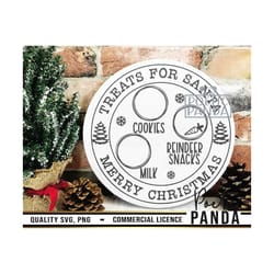 santa tray svg png, round sign svg, dear santa svg, reindeer carrots svg, cookie and milk svg, christmas plate svg, chri