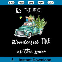 The Most Time Of The Year Svg, Christmas Svg, Holiday Svg, Snoopy Svg, Pinetree Svg, Christmas Light Svg, Truck Svg, Cha