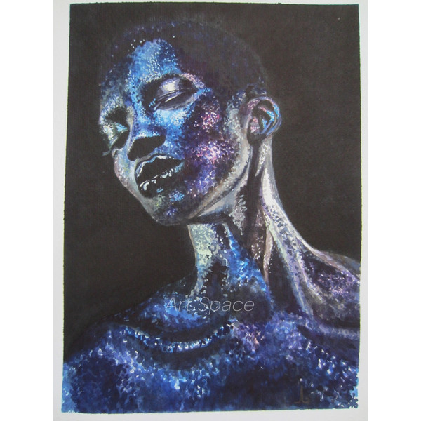 girl - dark-skinned woman - African woman - sequins beautiful woman - photorealism - portrait - dark girl with sparkles - fashion model - 5.JPG
