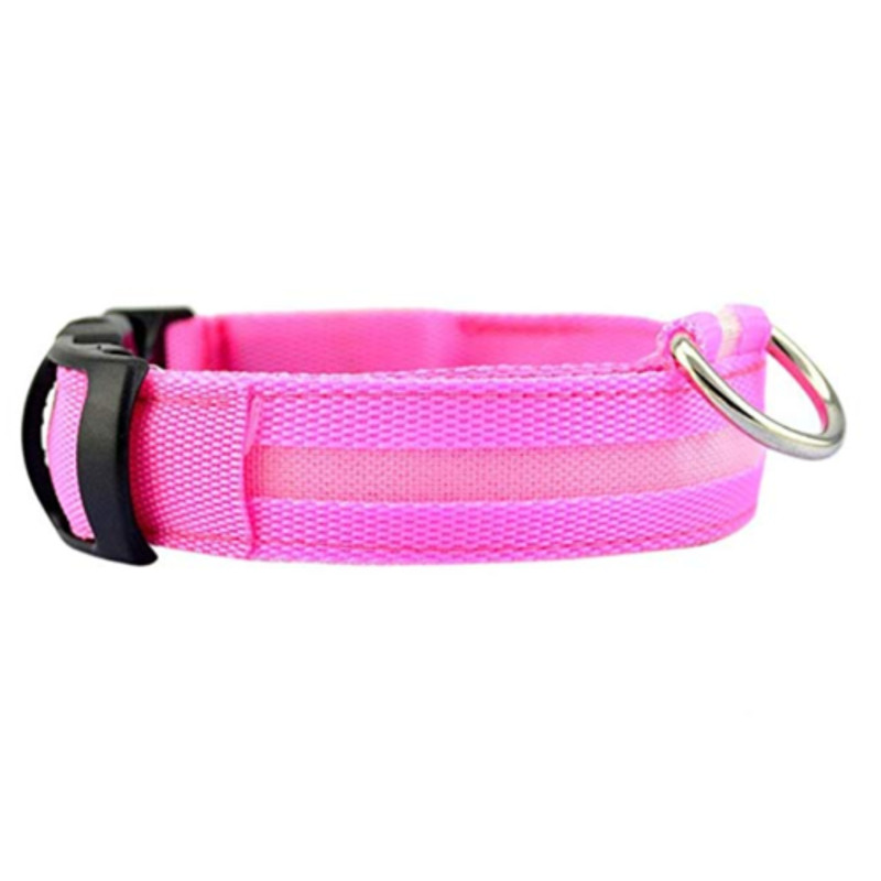 Waterproof LED Dog Collar with Light Pink