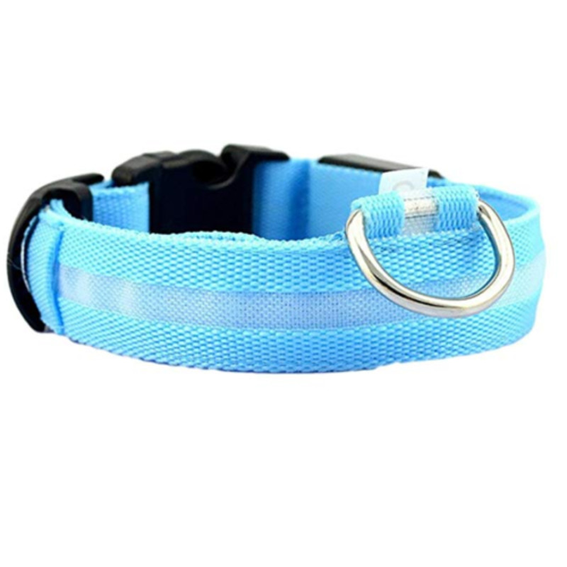 Waterproof LED Dog Collar with Light Blue