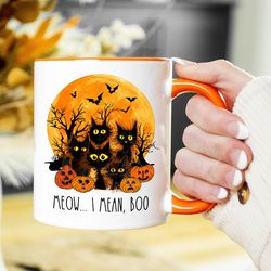 halloween mugs, black cat mug, halloween cat mug, spooky halloween mug, black cat lover gifts, cat lover mug, cat mom mu