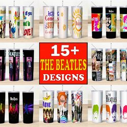 18 designs the beatles 20oz tumbler wrap, full tumbler wrap svg, the beatles tumbler sublimations, digital download