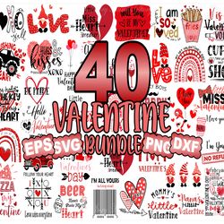 40 valentine day svg bundle, valentine svg, love valentine svg, love svg, herat svg, cut file, digital download