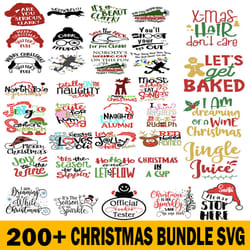 200 christmas bundle, merry christmas svg, santa svg,christmas vibes svg, christmas sayings svg, digital download