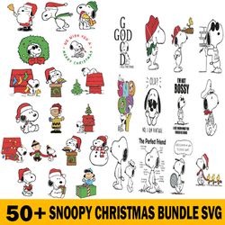 50 snoopy christmas bundle, merry christmas svg, santa svg,christmas vibes svg, christmas sayings svg, digital download