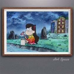 original painting mabel's list of good deeds gravity falls, mabel, watercolor, for teenagers