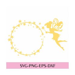 tinkerbell monogram svg & png princess cut files