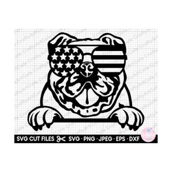 english bulldog peeking svg png silhouette vector cut file cricut