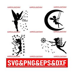 tinkerbell svg bundle | tinker bell svg, peter pan silhouette svg, png, peterpan file dxf, eps, cut files, cricut bundle