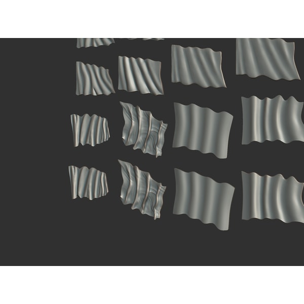 Wavy Flags Set 3D STL Model for CNC Router and 3D Printer Di - Inspire ...