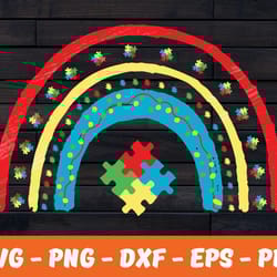 autism boho rainbow template