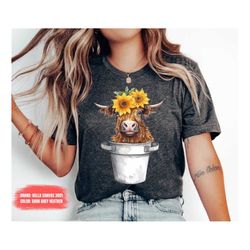 highland cow shirt, western shirt, country shirt, cow t-shirt, farm shirt, country music, cowgirl shirt, southern shirt