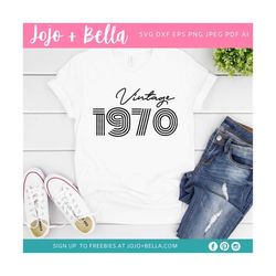 vintage 1970 svg, 1970 svg, vintage birthday svg, birthday svg, 50th birthday svg, svg files for cricut, sublimation des