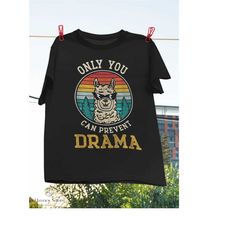 camping llama only you can prevent drama vintage llama gift t-shirt, alpaca shirt, camping shirt, no drama shirt, campin