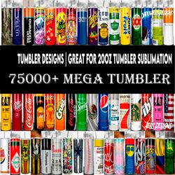 75000 mega tumbler bundle, tumbler bundle design, sublimation tumbler bundle, 20oz skinny tumbler bundle png