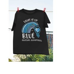 light it up blue autism awareness month rainbow puzzle piece vintage t-shirt, autism shirt, heart puzzle piece shirt, ra