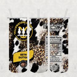 yellowstone i don't speak tumbler png, template sublimation designs, yellowstone tumbler png, digital download