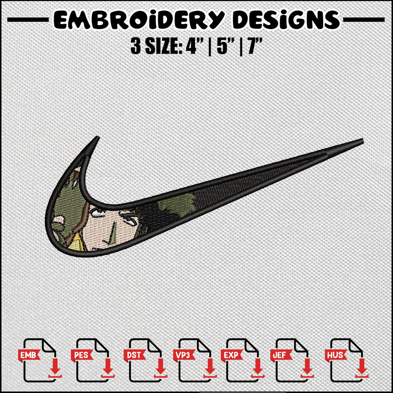 Spike nike embroidery design