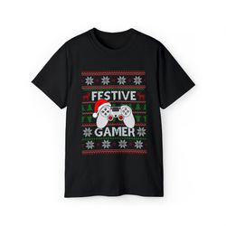 game festive gamer lighting video game christmas shirt
