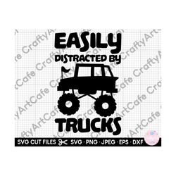 monster truck svg files for cricut shirt for kids monster truck png files easily distracted by trucks