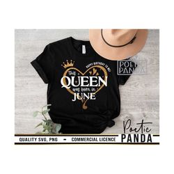 this queen was born in june svg png, june queen birthday svg, birthday shirt svg, gemini june birthday svg, gemini diva