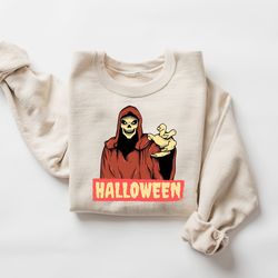halloween death shirt, halloween skeleton shirt, halloween horror sweater, halloween season sweatshirt, spooky season sh