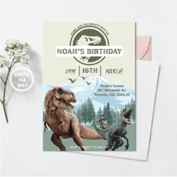 personalized file jurassic world birthday invitation dinosaur birthday invitation, invitation instant download png file