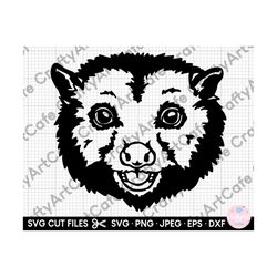 opossum svg for cricut, opossum svg, possum svg, opossum head svg, opossum head png, opossum smiling svg, opossum silhou