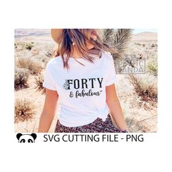 forty and fabulous svg png, birthday girl svg, 40 af svg, hello 40 svg, 40th birthday svg, birthday shirt svg, 1982 svg,