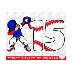 15th birthday boy baseball player svg png